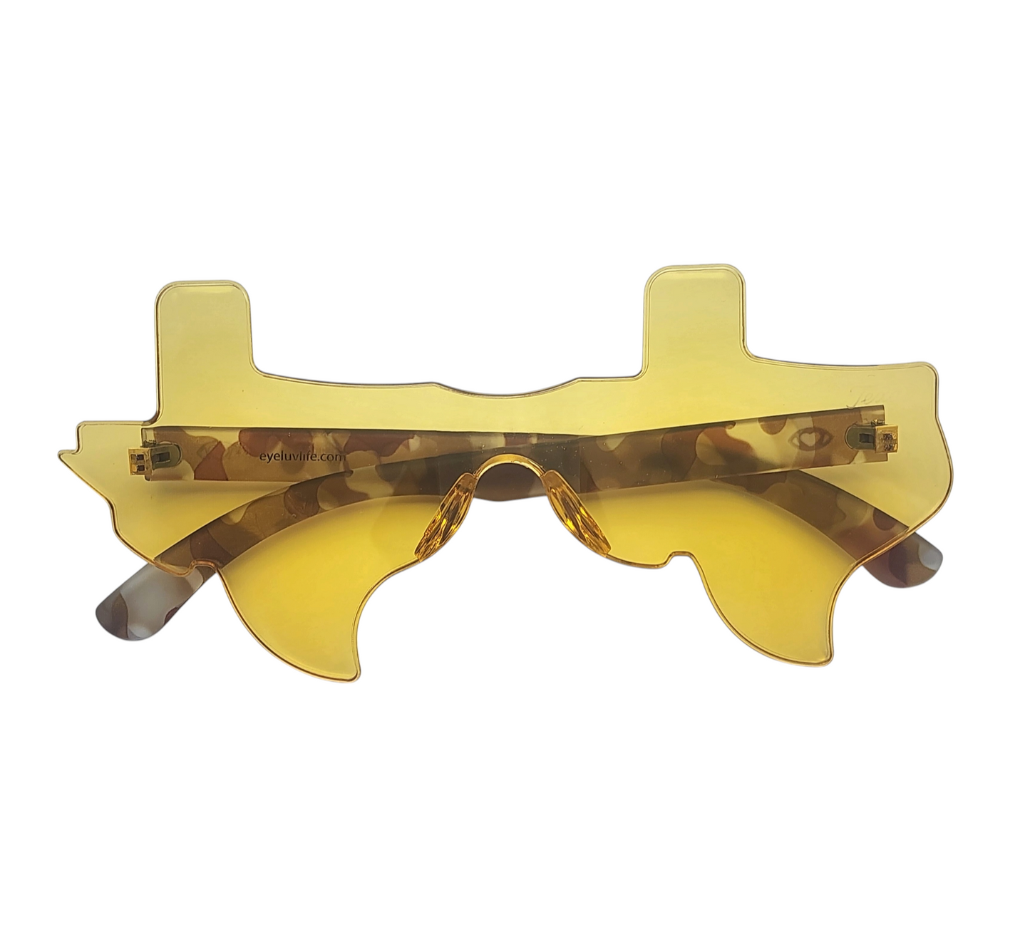 Yellow and Woodland Camo Eye Luv Texas Sunglasses