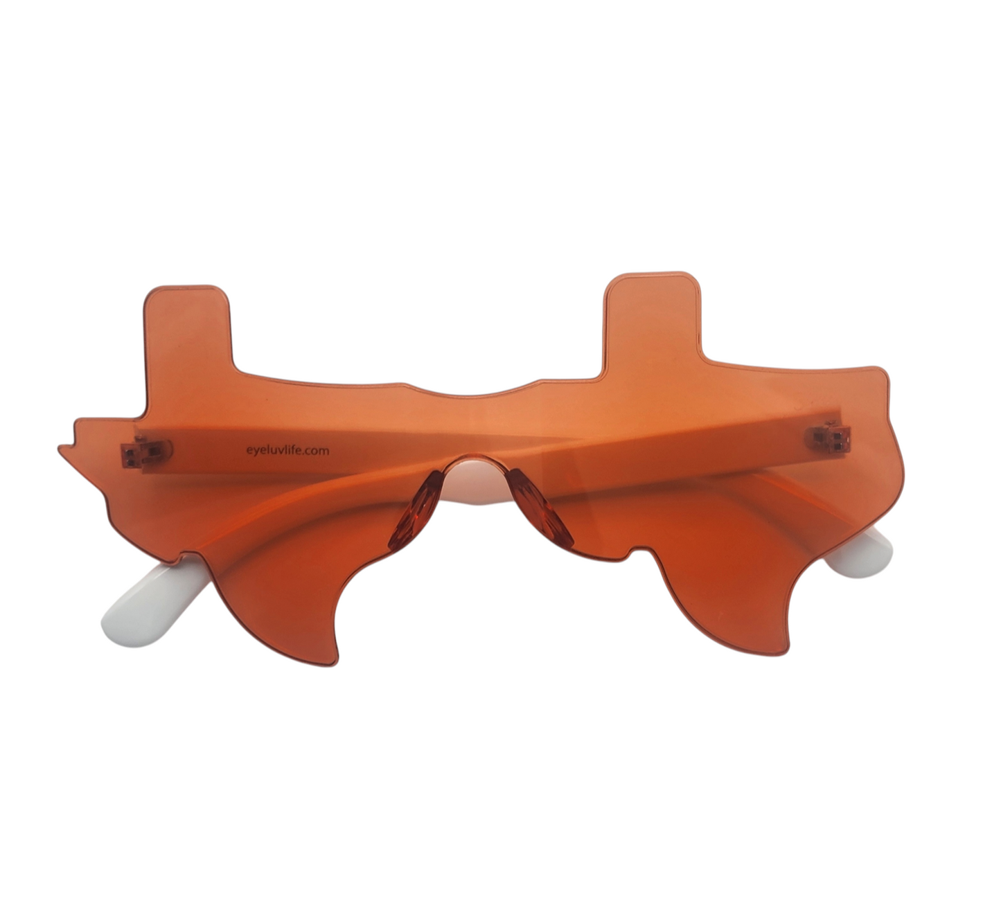 Burnt Orange and White Eye Luv Texas Sunglasses