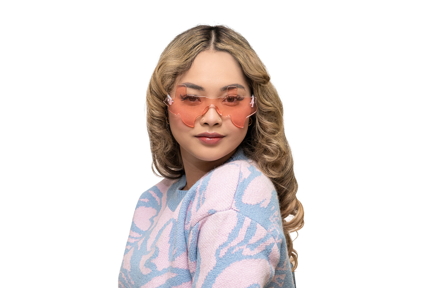 Light Pink and White Eye Luv Texas Sunglasses