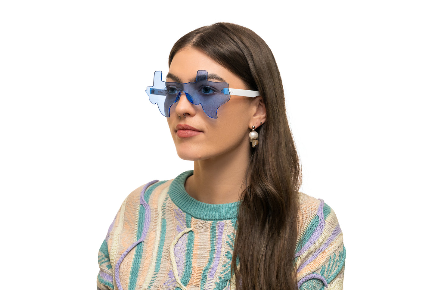 Blue and White Eye Luv Texas Sunglasses