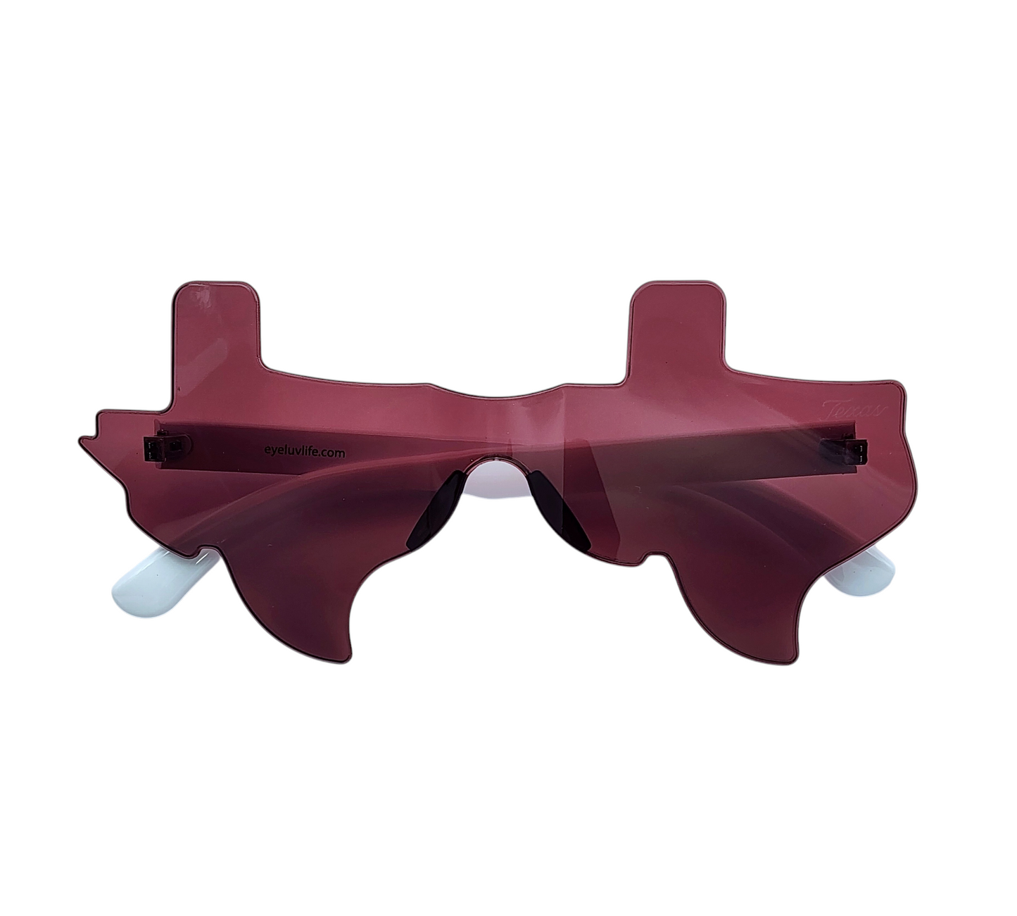 Maroon and White Eye Luv Texas Sunglasses